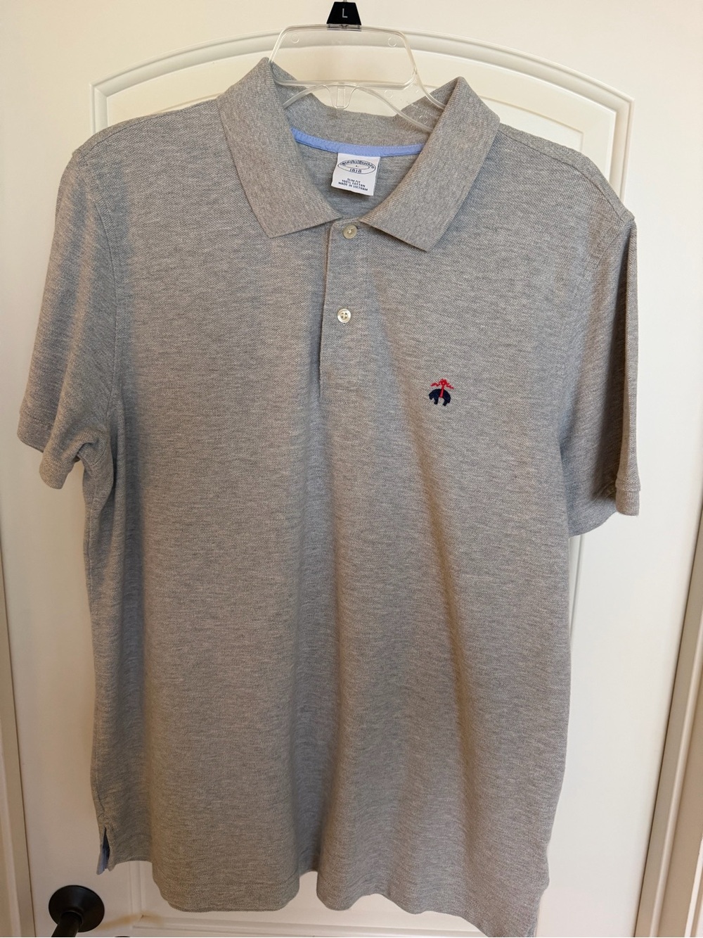 Brooks Brothers Light Gray Polo with Small Embroidered Logo